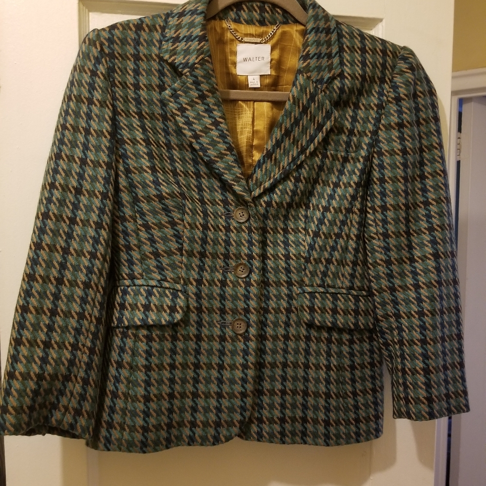 Wool Plaid Blazer